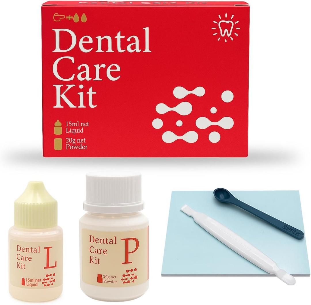 Dental Tooth Repair Kit with Zinc Oxide Eugenol Dental Cement, Temporary Filling Chips for Chipped Teeth, Loose Crowns, Cavities & Minor Tooth Repairs, Temporary Teeth Fix