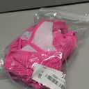 ZAFUL Women Strapless Textured Bandeau Bikini 2 Piece Swimwear Cheeky Solid Lace up Bathing Suits (Medium, Rose Red)