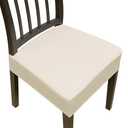 DREAHOTEXTIL Stretch Seat Covers for Dining Room Chairs Set of 4,Dining Chair Covers,Kitchen Chair Covers,Removable Washble Dining Room Chair Seat Cover,Chair Slipcovers Protector (Beige)