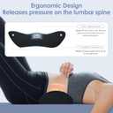 kasney Lumbar Support Pillow, Back Pillow for Low Back Pain Relief, Ergonomic Streamline Car Seat, Office Chair, Recliner and Bed (Black), Large