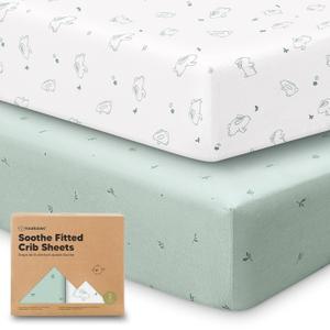 KeaBabies 2-Pack Organic Crib Sheets for Boys, Girls - 52x28 Fitted Crib Mattress Sheet Neutral, Breathable Jersey Cotton Cover for Baby Bed, Toddler Mattress, Soft & Cute Prints (Bunnies) KeaBabies 2-Pack Organic Crib Sheets for Boys, Girls - 52x28 Fitted Crib Mattress Sheet Neutral, Breathable Jersey Cotton Cover for Baby Bed, Toddler Mattress, Soft & Cute Prints (Bunnies)
