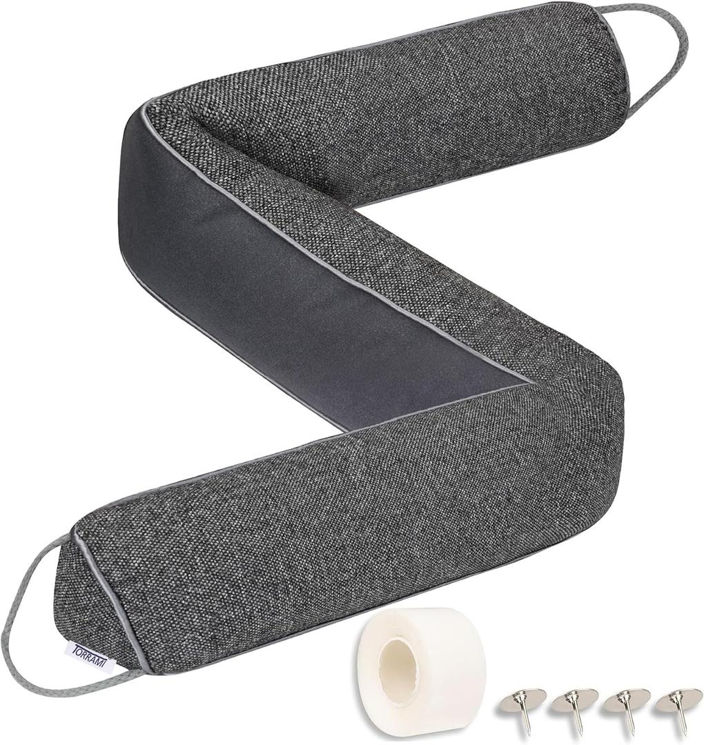 TORRAMI Under Door Draft Stoppers 30 Inch, Heavy Triangle Stop Draft Block Cold Air/Wind/Breeze Noise Blocker Door Sweeps Weather Stripping Bottom Seal Dark Gray