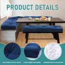 BALAPET Breakfast Nook Cushions Set 4 Piece Cushion Pad Set for Kitchen Breakfast Dining Nook,Shredded Foam Support Fits in Sets with Corner Benches, Mid Century Modern Small Dining Table Sets(Blue)