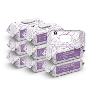 Amazon Elements Baby Wipes, Sensitive, 810 Count, Flip-Top Packs, Pack of 9