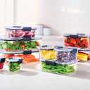 Rubbermaid Brilliance BPA Free Airtight Food Storage Containers with Lids, Set of 4 (4.7 Cup) Ideal for Lunch, Meal Prep, and Leftovers