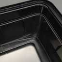 Stainless Steel Litter Box with Lid,Front Entry Top Exit Kitty LitterBox,Extra Large Enclosed Metal Cat Box with Litter Scoop & Litter Mat-Black