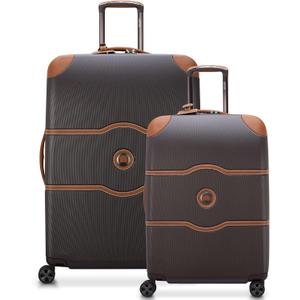 DELSEY PARIS Chatelet Air 2.0 Hardside Luggage with Spinner Wheels, Chocolate Brown, 2 Piece Set, (24/28)