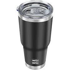 WETOWETO 30oz Tumbler, Stainless Steel Vacuum Insulated Water Coffee Tumbler Cup, Double Wall Powder Coated Spill-Proof Travel Mug Thermal Cup for Home Outdoor (Black, 1 Pack)