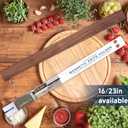 Dmore magnetic knife holder for wallwith 2 hooks, No Drilling 23 Inch walnut knife magnetic strip, Powerful knife magnet rack, include Adhesive Tape and screws for Knives, Utensils, and Tools