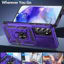 2 x BaHaHoues for Samsung Galaxy A35 5G Case with Screen Protector & Slide Camera Lens Cover, Built-in 360 Rotate Magnetic Ring Stand, Shockproof Protective Phone Case for Samsung A35 5G (Purple)
