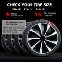 15" Black White Wheel Rim Cover Hubcaps Replacement R15 Hub Caps Snap On Universal Wheel Rim Cover ABS Exterior Accessories for Car Trunk SUV Set of 4