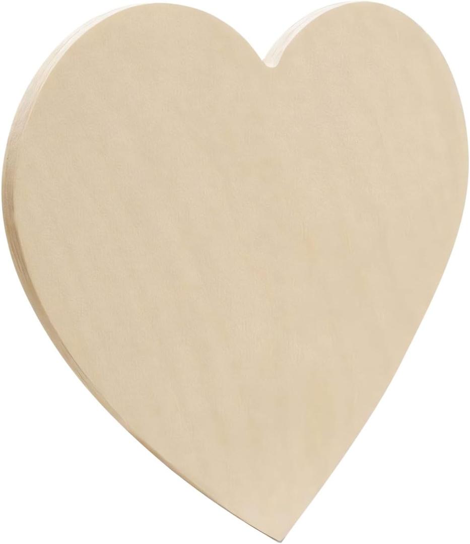 Wooden Hearts for Crafts, 16 inch Wood Hearts, 1/4 inch Thick, Pack of 1 Unfinished Wooden Heart, Great for Valentines Day Crafts & DIY Party Dcor