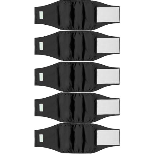 wegreeco Small Dog Diapers Male,Reusable Belly Bands for Male Dogs,Washable Doggie Puppy Male Diapers Wraps, (5 Pack X-Small, Black)