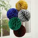 Affrolling 12 Pcs 8" Boho Honeycomb Balls Decoration Hanging Tissue Paper Pom Poms for Halloween Fall Thanksgiving Christmas Party Supplies Birthday Wedding Classroom Home Decor