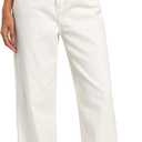 Jeans Women High Waist Wide Leg Baggy Jeans Boyfriends Stretch Denim Pants White, 4 (White)