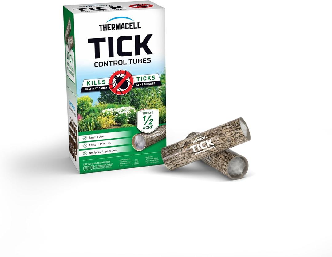 Thermacell Tick Control Tubes; 12 Per Box; No Spray, Easy-to-Use; Kills Ticks That May Carry Lyme Disease; Place in Backyard, Gardens or Wooded Areas Twice a Year; Wont Harm Kids, Pets or Environment