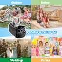 Automatic Bubble Machine for Kids - 3 Size Bubbles, 2 Speeds, Outdoor Toys for Toddlers 1-3, Toys for 1 3 4 5 6 7 8 Years Old Boys Girls, Gift for Party Wedding Birthday Outside (All Black)