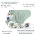 Esembly Cloth Diaper Cover - Reusable Swim Diaper, Waterproof, Breathable - Adjustable Outer Layer Over Absorbent Inner for Blowout Protection - Mist, Size 1 (7-17lbs)