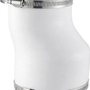 Zookpr 4 Inch Rubber Round to Oval Dryer Vent Adapter with Stainless Steel Worm Drive Clamp Fill All Recessed Dryer Vent,Black,Oval Duct Connector for House