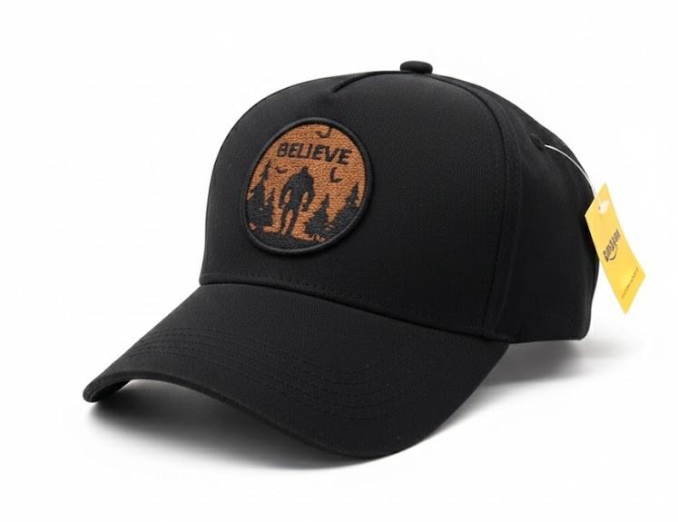 Bigfoot Trucker Hat for Men, Big Foot Sasquatch Gifts, Adjustable Embroidered Bigfoot Baseball Cap Black (Medium-Large)