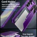 ATATOO for Samsung Galaxy S24+ Plus Case Wallet, Built-in Card Holder(Store 4-5 Cards) & Slide Camera Cover, Military Grade Protection, Rugged Silicone Case for Galaxy S24+ Plus 6.7", Dark Purple