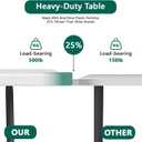 6FT Folding Table 4 Pack, Heavy Duty Plastic Table with Handel, 400lbs Portable Table, Reinforced Steel Legs, Fold-in-Half Table Ideal for Parties, Picnics, Weddings, Camping White