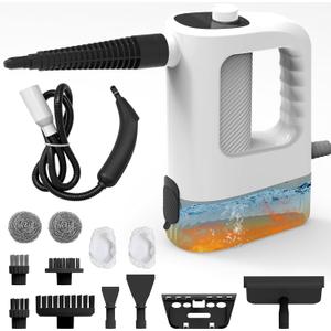 Steam Cleaner, 3-Level Adjustable Handheld Steam Cleaner, 15s Heat-Up, 400ML Large Capacity Steamer Cleaning with 14 pcs Accessories, Portable Steam Cleaner for Home for Dirt, Grease, Tile,Floor, Car