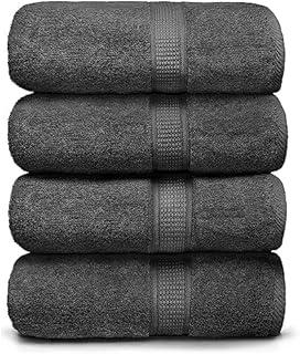 Ariv Premium Bath Towels Pack of 4, 100% Cotton, Large, Super Soft, Highly Absorbent, Quick Dry, Durable, Comfortable, Great Value & Quality, Perfect for Home & Bathroom - Grey
 2 (26x15) and 2 (26x50)