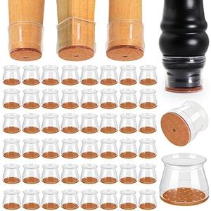48 pcs Chair Leg Floor Protectors, Furniture Felt Pads Silicone Covers caps for Chairs,Chair Leg Protectors for Hardwood Floors (Small fit:0.9''-1.29'')