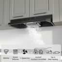 Range Hood 30 inch, Black Under Cabinet Range Hood, Ductless Range Hood