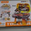 Toddler Tool Set for Age 35 Kids Tool Set with Tool Box and Toy Drill, Pretend Play Toy Tools Kids Construction Tools Bench for Toddlers Boys Toys 3 Year Old Gifts