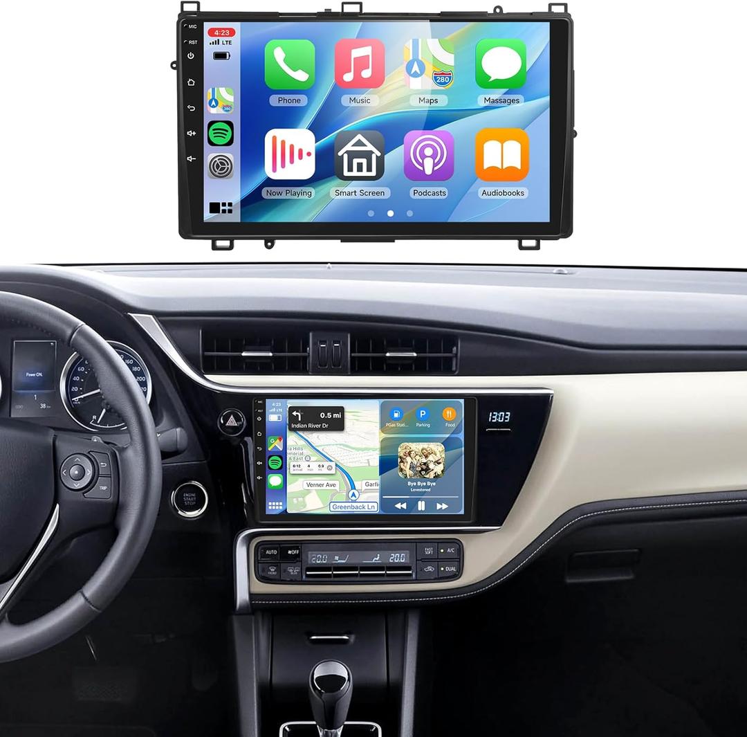 5/6GhzWiFi Radio for Toyota Corolla 2017 2018 2019,Snapdragon 8Core 4G+64G Car Stereo with 5.1Bluetooth,Wireless Carplay,DSP HiRes,Android Auto 9inch 1280x720 IPS Touch Screen,Backup Camera,GPS,FM/RDS