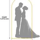 7.2FT Gold Arch Backdrop Stand with 2 Water Bag, Wedding Arch Frame for Balloons/Flowers/Baby Shower/Birthday, Sturdy Metal Backdrop Stand for Indoor/Outdoor Weddings/Ceremonies