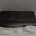 Wireless Keyboard and Mouse Combo, Wave Keys Full-Sized Ergonomic Keyboard with Cushioned Plam Rest, Phone Holder, Comfortable Natural Typing, 2.4G Cordless Set for Computer, Laptop, PC, Mac, Windows (Black)