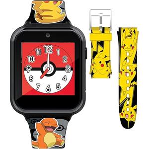 Pokémon Interactive Kids Smartwatch with Touchscreen, Interchangeable Pikachu & Friends Straps, Built-in Camera, Games, Alarm, Stopwatch, Calculator, and 10 Watch Faces - Fits Wrists 5.5"-8"