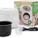 GreenLife Digital Rice Cooker, 2-Cups Uncooked/4-Cups Cooked, Removable Nonstick Ceramic PFAS-Free Pot, One-Touch Presets, Oats, Quinoa, Brown Rice, Auto Keep Warm, Fuzzy Logic Tech, 1.5QT, White