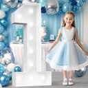 Ledido 4FT Marquee Light Up Numbers, Cool White Light Up Numbers Large Marquee Numbers for Party Decorations,1st 10th Birthday Anniversary Decor, Number 1