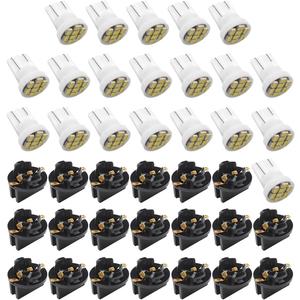 20PCS T10 194 168 LED Dash Instrument Light Bulbs, Bright Panel Gauge Cluster Dashboard Light Bulbs with Twist Lock Socket, 12V 8-SMD LED Chipset, Car Replacement Bulbs for Dome Light (White)