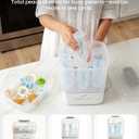 Grownsy Bottle Sterilizer and Dryer, 6 Bottles Capacity, Space Saving Nesting Design Bottle Sanitizer Esterilizador de Biberones for All Size Bottles & Breast Pump Accessories, Travel Set Included