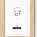 5x7 Picture Frame with Mat for 4x6, Natural Solid Oak Wood Picture Frames 5x7 with Tempered Glass for Wall & Tabletop(Single, Oak)