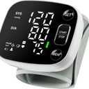 Oklar Blood Pressure Monitors for Home Use Rechargeable Wrist Digital BP Machine Cuff with LED Backlit Display, Voice Broadcast, 240 Memory Storage for 2 Users with Carrying Case (Dark Black)