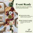 Chic Leaf Compostable Palm Leaf Serving Trays, 10x14 Inch Rectangular Disposable Platters for Charcuterie, Parties, and Catering, Heavy-Duty Microwave Safe Natural Wood-Look Plates, 10 Pack