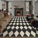 PureCozy Machine Washable 6x9 Area Rugs for Living Room Modern Soft Black and White Checkered Rug Non-Slip Low Pile Accent Indoor Office Carpet for Bedroom Dining Room Nursery Classroom