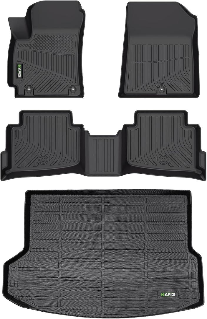 HAFIDI® Floor Mats & Cargo Liner Set Fit 2023-2020 for Kia Seltos All Weather Protection TPE Anti-Slip Automotive Full Set Floor Liners Custom Accessories - Black