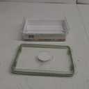 IDESIGN Large Short Produce Storage Bin with Insert Tray, The Fresh Collection  7.85 L x 10.5 W x 3 H, Clear Bin