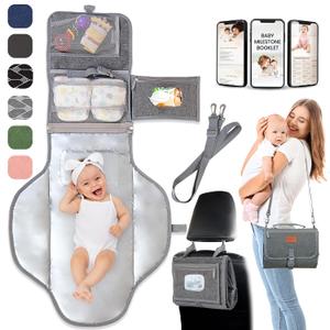 Portable Changing Pad for Baby Soft, Comfortable Portable Diaper Changing Pad with Wipes Pockets, Waterproof and Easy to Clean Baby Registry Search, new born baby essentials must haves, baby stuff