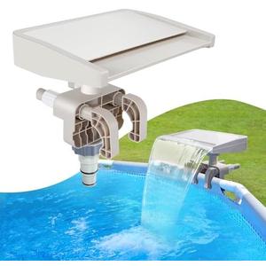 Pool Fountain for Above Ground Pools, Swimming Pool Waterfall Fountain, Smooth Flowing Pool Waterfall for Relaxation, Fits 1.2" to 4.7" Above-Ground Pool Frames
