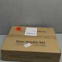 GUA OYH Double Front Door Handle Matte Black Double Door Lock Keyed Dummy Door Lock Set with Handle Lever for Front Door or Office Door (L361516-B-S118)