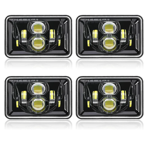 DOXMALL 4Pcs 4x6 Led Headlights DOT Approved Peterbilt 379 Headlights Compatible With H4656 H4651 H4652 H4666 H6545 Headlight Replacement for Freightliner Kenworth Oldsmobile Cutlass Trucks