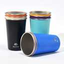 8 Pack Stainless Steel Cups 16oz - Colorful Stackable Metal Drinking Glasses for Camping, Travel, Shatterproof Tumblers